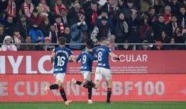 赫罗纳1-1战平毕尔巴鄂后未能夺回西甲第一的位置